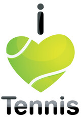 illustration of i love tennis