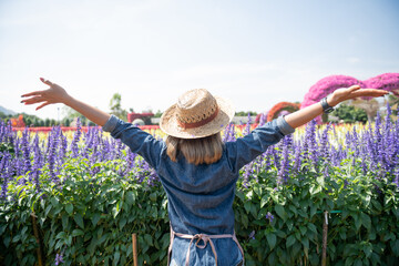 Modern technology in gardening business. confident female is wearing apron while working. portrait of female environmentalist using digital tablet in farm. Gardening business, Small business owner.