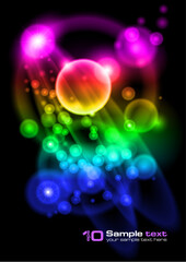 Abstract vector glowing background. For your design. Bubbles.