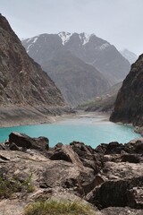 The Seven Lakes near the Uzbek border in Tajikistan - 608052962