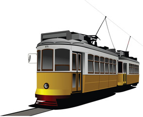 Fototapeta na wymiar City transport. Vintage tram style. Vector illustration