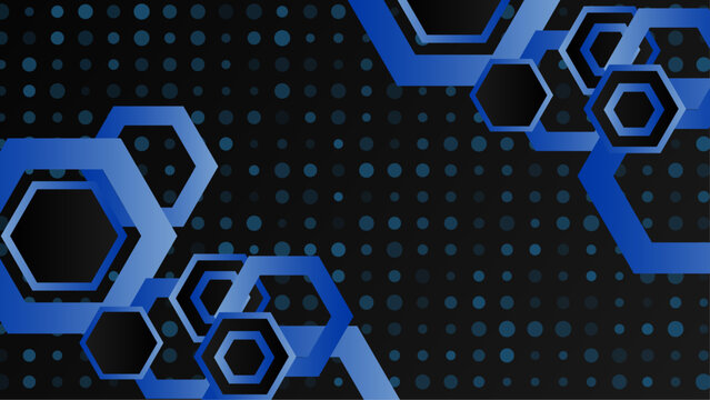 Gradient geometric shapes on dark background concept