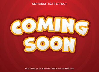 coming soon editable text effect template with abstract background and 3d style use for business brand and logo
