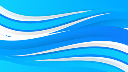 Abstract blue wavy with gradient blue and white curved lines background