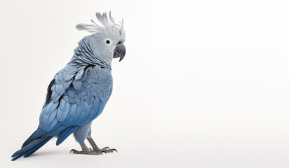 Fototapeta premium cockatoo portrait studio on white background and copy space. generative ai