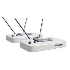 Fototapeta premium Modem Router with the antenna high speed wireless wifi internet