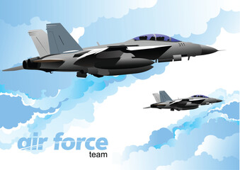 Fototapeta na wymiar Air force team. Vector illustration