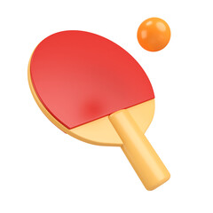 3d table tennis, Ping-pong bat, Sport and Game competition concept. minimal school icon. isolated on background, icon symbol clipping path. 3d render illustration
