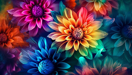 Obraz premium colorful flower background, generative ai