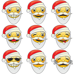 illustration of santa claus emoticons