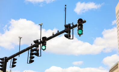 crossroad, blurred, pedestrian, town, walk, safe, way, control, crosswalk, symbol, caution, red, danger, lamp, shiny, illuminated, permit, bokeh, regulation, outdoor, festive, sky, traffic, city, colo