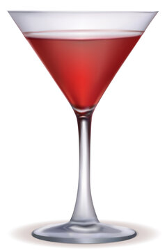 illustration of cocktail glass on white background