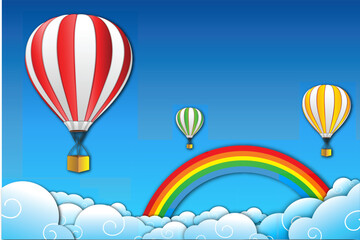 Obraz premium illustration of parachute with rainbow