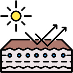 Sun Protection Icon. Water Drop Absorption Symbol Stock Illustration. Vector Filled Line Icons For UI Web Design And Presentation
