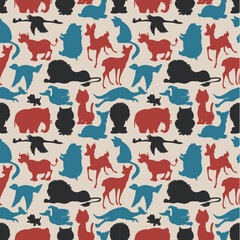 Seamless animals silhouettes
