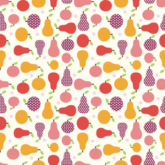 apple pear seamless vector pattern