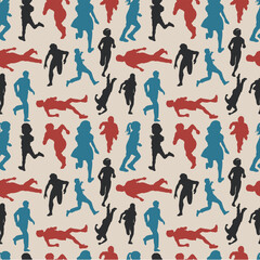 people run seamless pattern