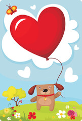 Obraz na płótnie Canvas Vector illustration of a valentine card