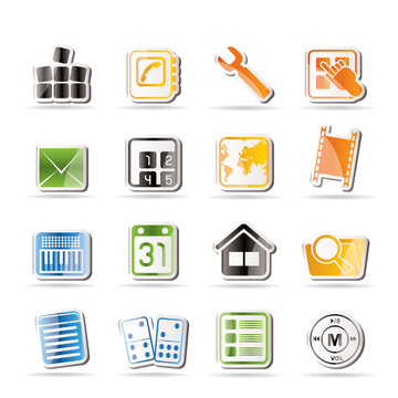 Simple Mobile Phone and Computer icon - Vector Icon Set