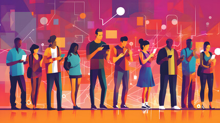 Illustration of the impact of social media in the modern world