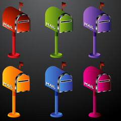 An image of a mailbox icon set.