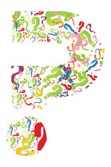 illustration of question mark formed from many question marks