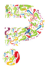 Obraz premium illustration of question mark formed from many question marks