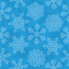 Seamless pattern with a snowflakes. Vector illustration.