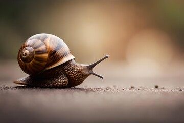 snail on a leaf - obrazy, fototapety, plakaty