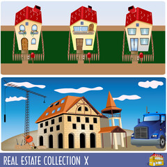 Vector illustration of two real Estate images