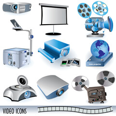 A collection of variety video icons easy editable and ready for your use.