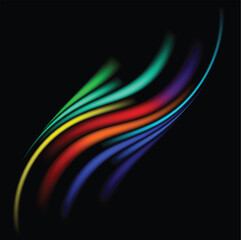 Color wavy abstract bright background for design. Black release.