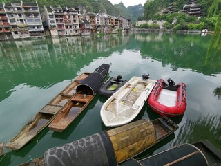 Obraz premium boats on the river