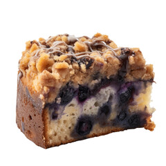 blueberry coffee cake isolated on a transparent background
