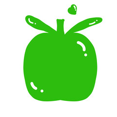green apple with drops