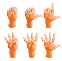 Obraz premium set of gesture arm for account vector illustration isolated on white background