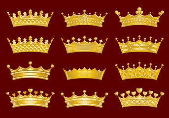 Golden crowns set