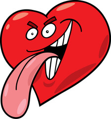 cartoon illustration of malicious heart