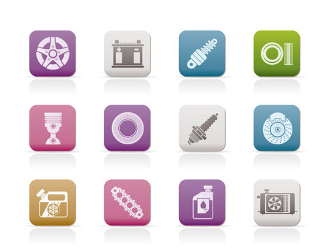 Car Parts and Services icons - Vector Icon Set 5