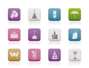 Party and holidays icons - vector icon set