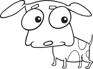 cartoon illustration of cute little doggy for coloring book