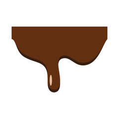 Seamless dripping chocolate border. Dripping chocolate border isolated on white background. Graphic design element for web page, menu, culinary recipe, scrapbooking, flyer, poster