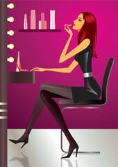 sexy woman make-up - vector illustration