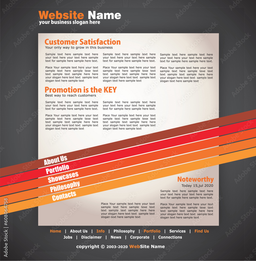 Wall mural modern artistic webdesign template with original design elements and colours