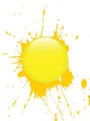 vector eps10 illustration of a yellow glas button on a splash