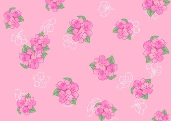 seamless floral pattern桜の背景
