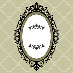 Illustration of an ornate and decorative frame on the retro background, full scalable vector graphic for easy editing and color change, included Eps v8 and 300 dpi JPG