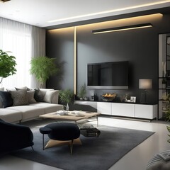 Stunning living room Generated AI image 