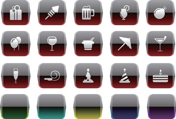 Fototapeta premium Party and Celebration icons Transparent metal Series