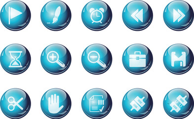 Toolbar and Interface icons cyan crystal Series